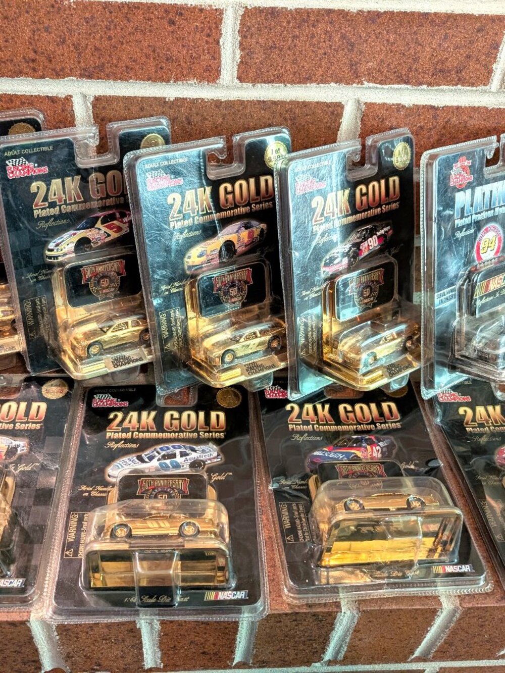 9-Car Racing Champions NASCAR 24K Gold & Platinum 50th Anniversary Lot